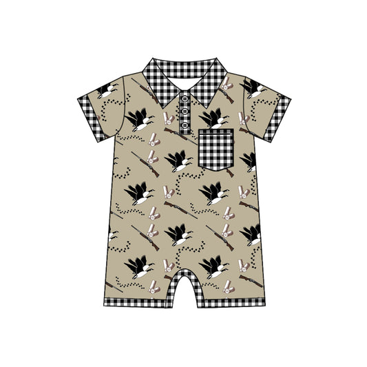 Baby Infant Boys Hunting Mallard Ducks Pocket Rompers preorder