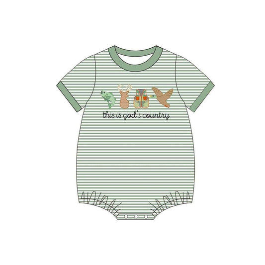 Baby Infant Boys God Country Short Sleeve Rompers preorder