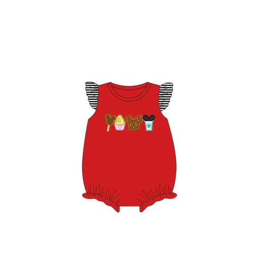 Baby Infant Girls Red Cartoon Snacks Rompers preorder