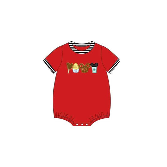 Baby Infant Boys Red Cartoon Snacks Rompers preorder