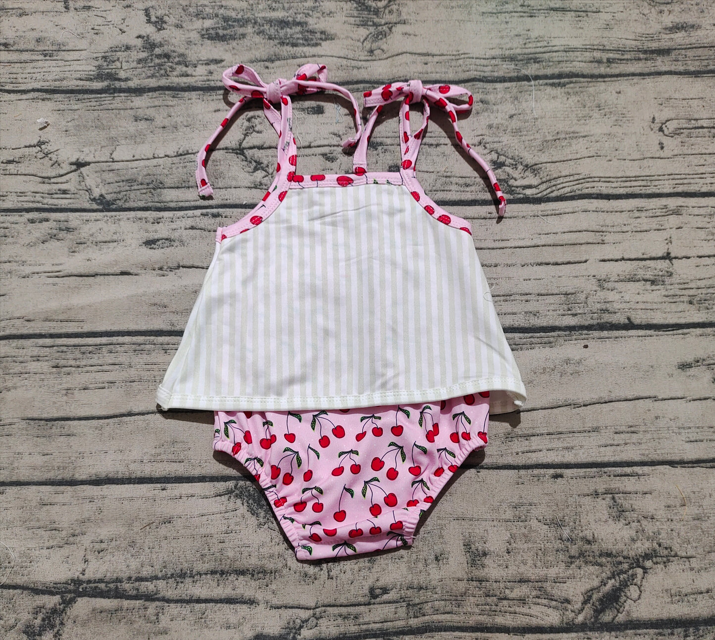 Baby Infant Girls Cute Cherry Straps Rompers