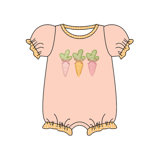 Baby Infant Girls Pink Easter Carrots Rompers preorder