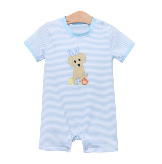 Baby Infant Boys Easter Dogs Eggs Rompers preorder