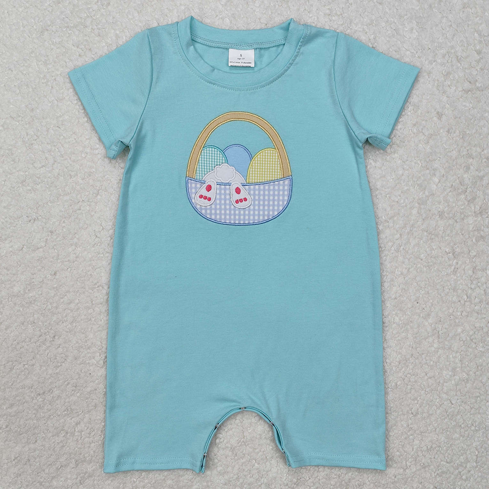 Baby Infant Boys Easter Eggs Basket Rompers