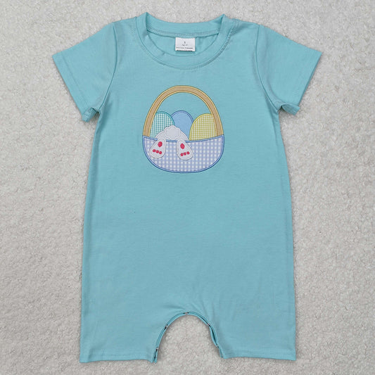 Baby Infant Boys Easter Eggs Basket Rompers