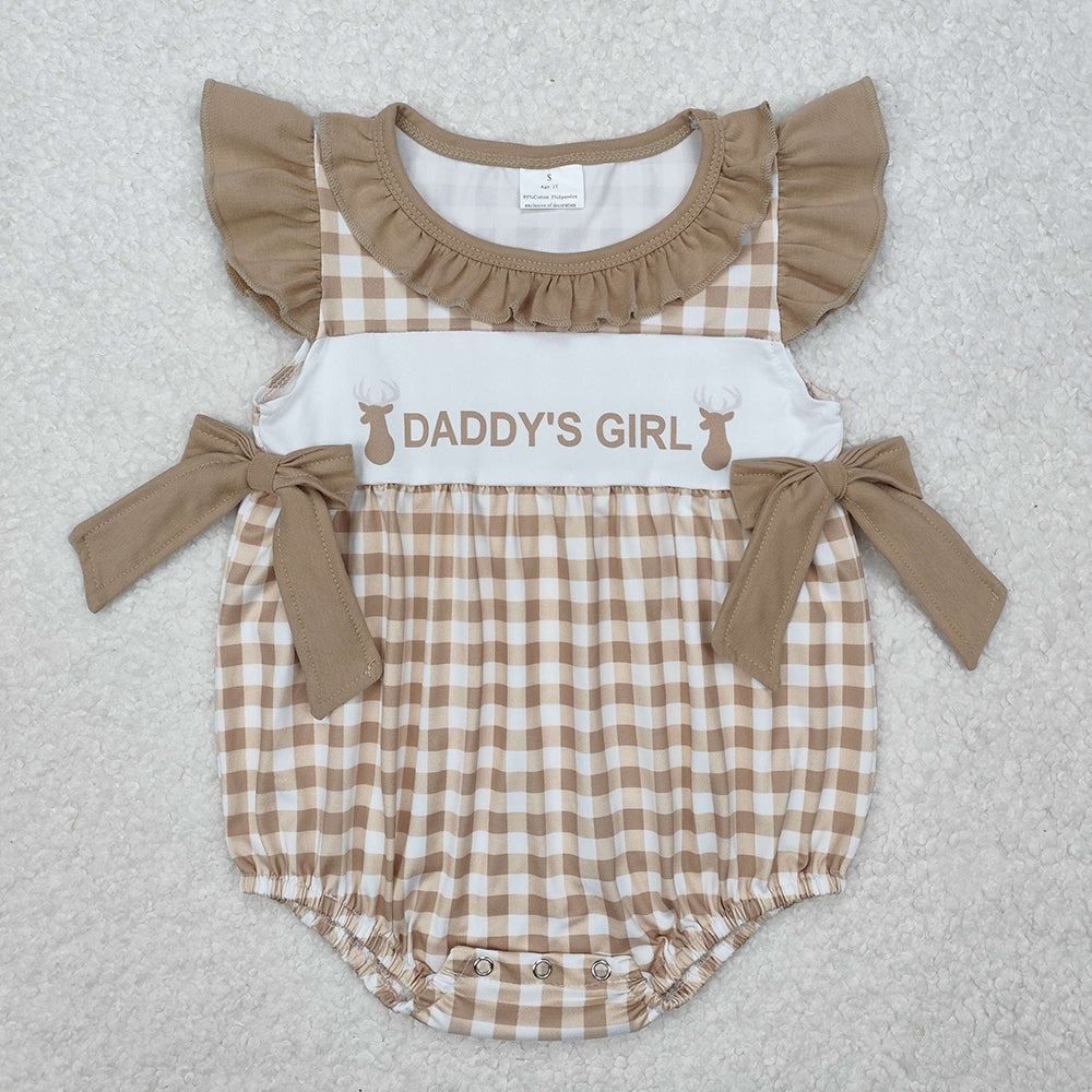 Sibling Boys Baby Girls Daddy's Girl Deers Checkered Sister Brother Suits