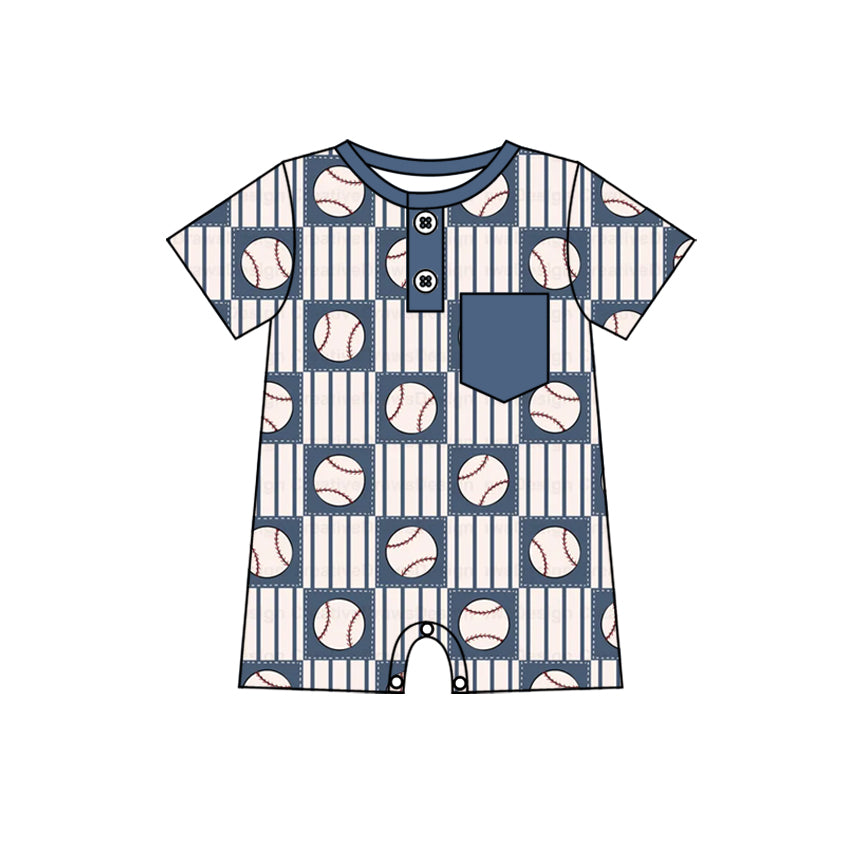 Baby Infant Boys Baseball Pockets Rompers preorder