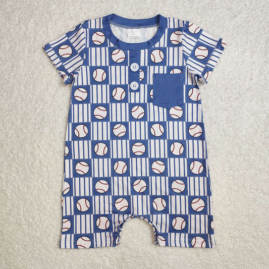 Baby Infant Boys Baseball Pockets Rompers