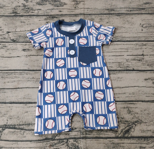 Baby Infant Boys Baseball Pockets Rompers