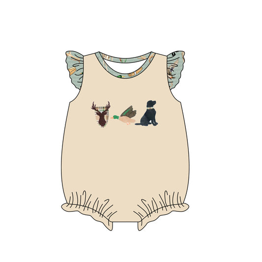 Baby Infant Girls Hunting Deer Duck Dog Rompers preorder