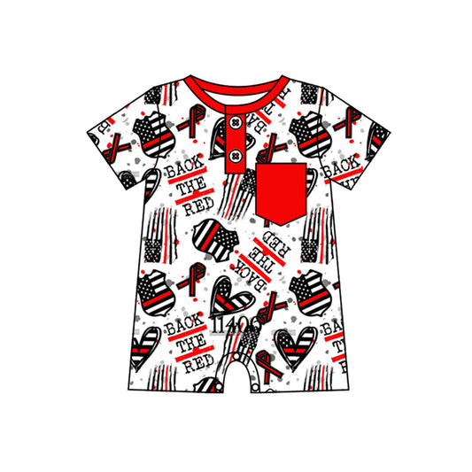 Baby Infant Boys Back The Red Flag Short Sleeve Rompers preorder