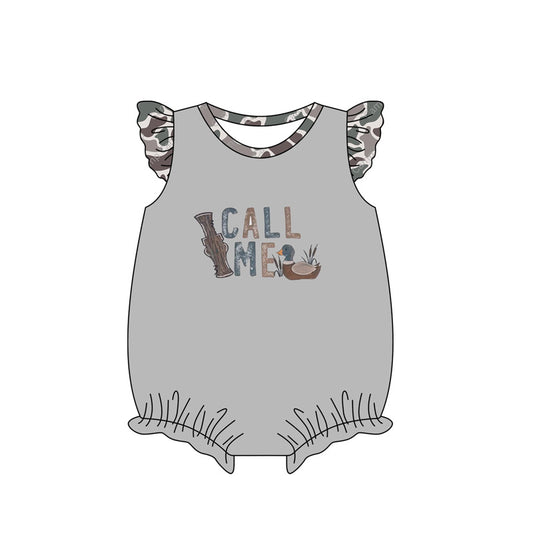 Baby Infant Girls Duck Call Me Grey Rompers preorder