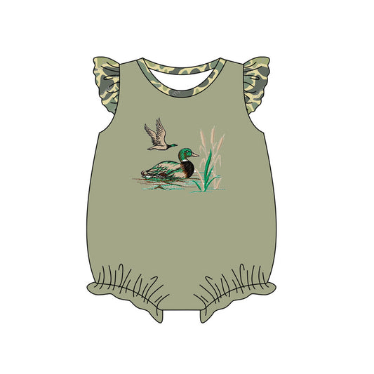 Baby Infant Girls Duck Hunting Short Sleeve Rompers preorder