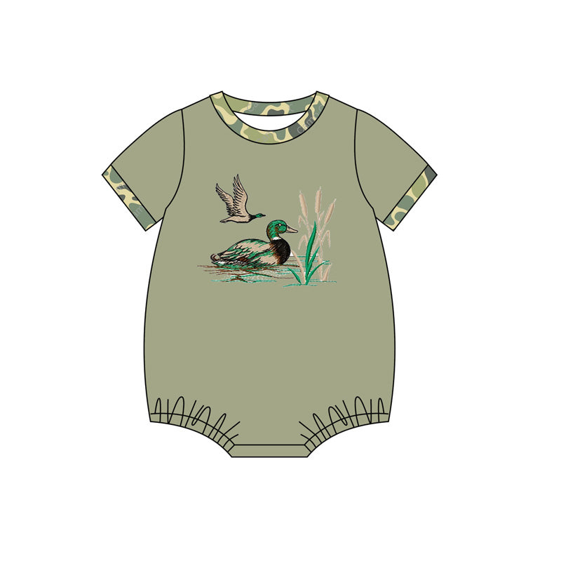 Baby Infant Boys Duck Hunting Short Sleeve Rompers preorder