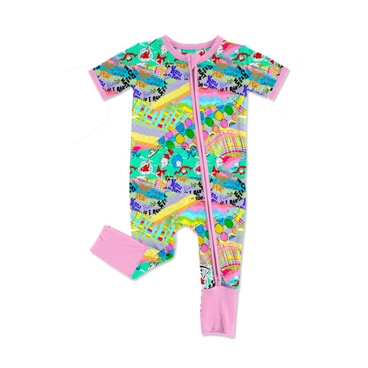 Baby Infant Girls Dr Reading Balloon Pink Zip Rompers preorder