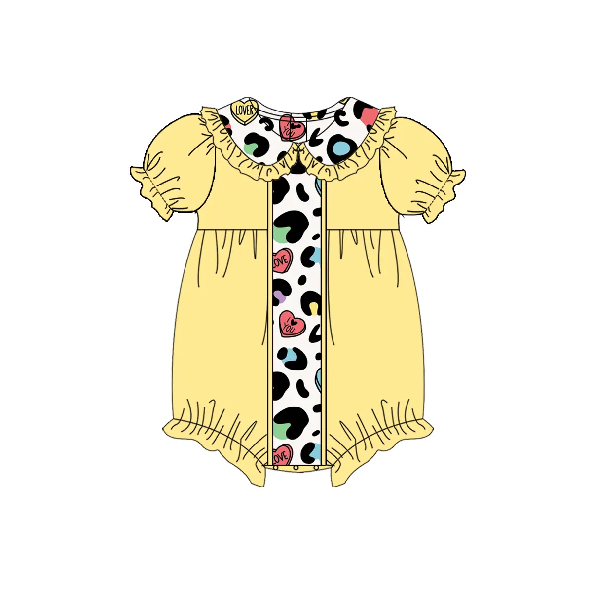 Baby Infant Girls Valentines Leopard Love Rompers preorder