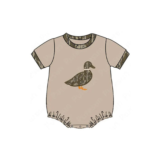 Baby Infant Boys Bottomland Camo Ducks Short Sleeve Rompers preorder