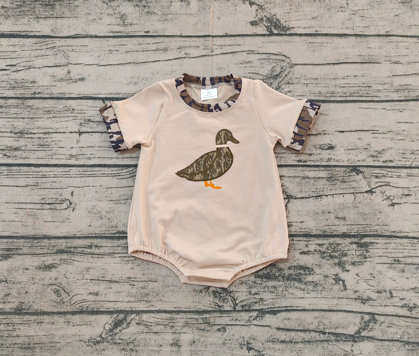 Baby Infant Boys Bottomland Camo Ducks Short Sleeve Rompers preorder