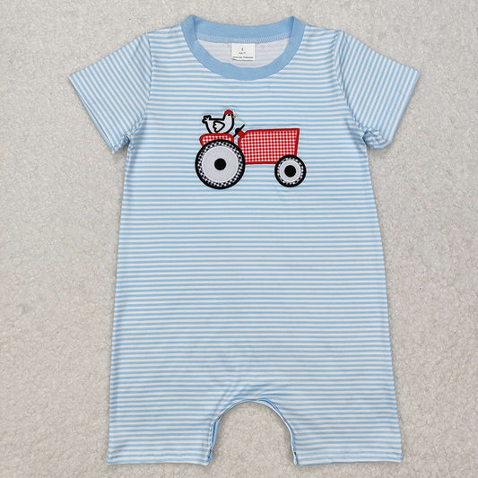 Baby Infant Boys Farm Chicken Short Sleeve Rompers