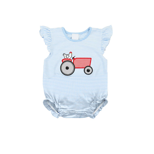 Baby Infant Girls Farm Chicken Flutter Sleeve Rompers preorder