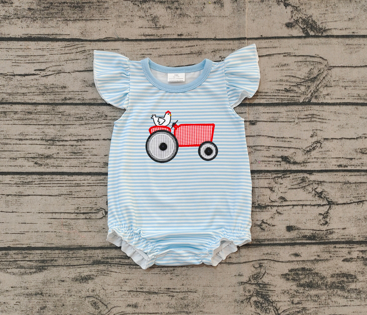 Baby Infant Girls Farm Chicken Flutter Sleeve Rompers preorder