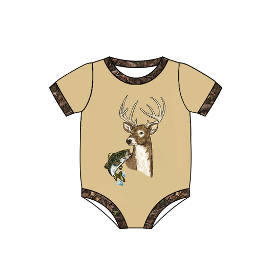 Baby Infant Boys Deer Fishing Hunting Rompers preorder
