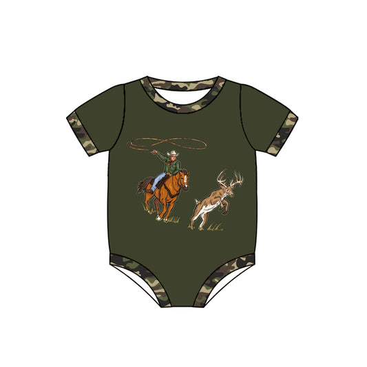 Baby Infant Boys Western Rodeo Deer Hunting Rompers preorder