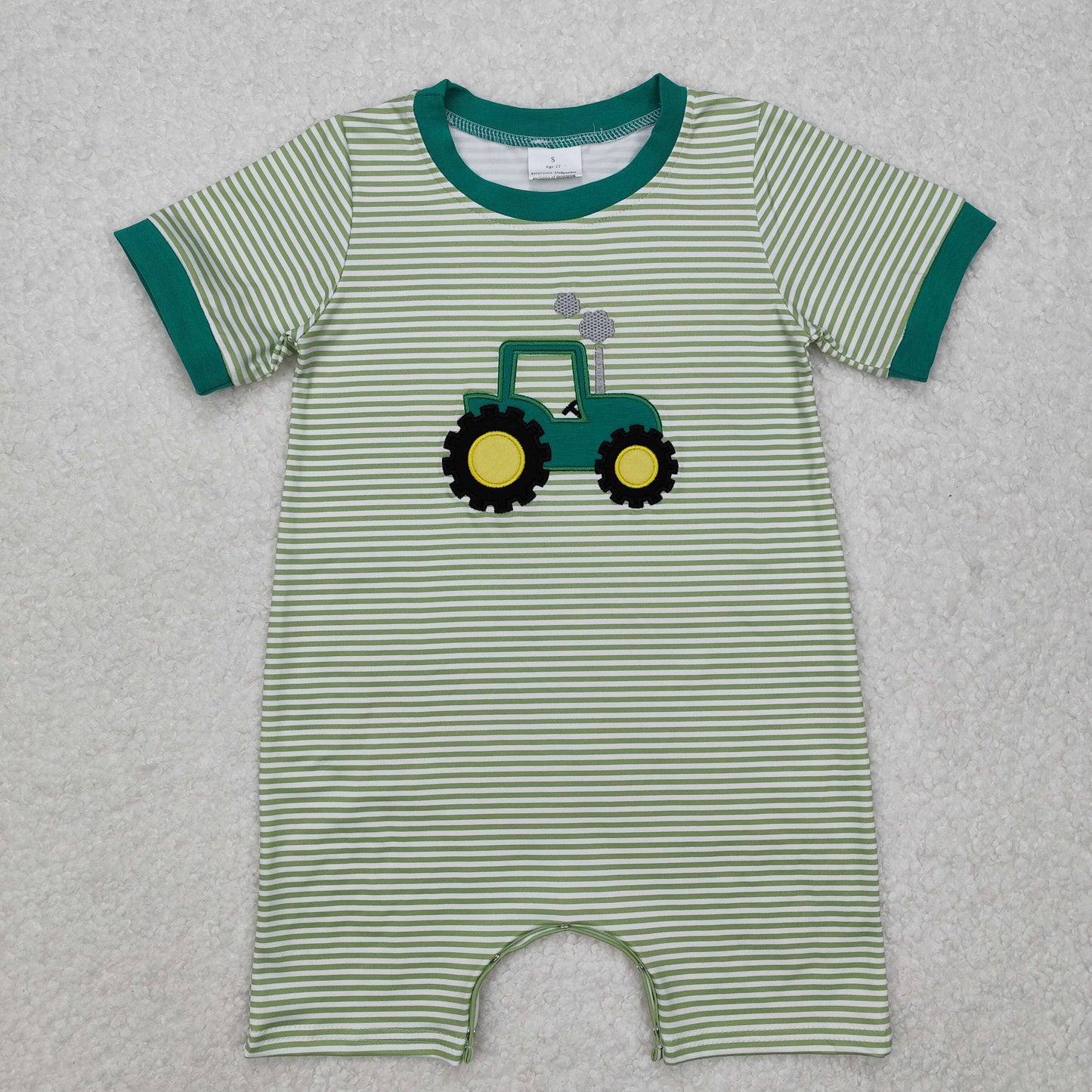 USA Shop Baby Infant Boys Green Tractor Farm Rompers