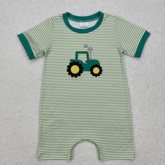 USA Shop Baby Infant Boys Green Tractor Farm Rompers