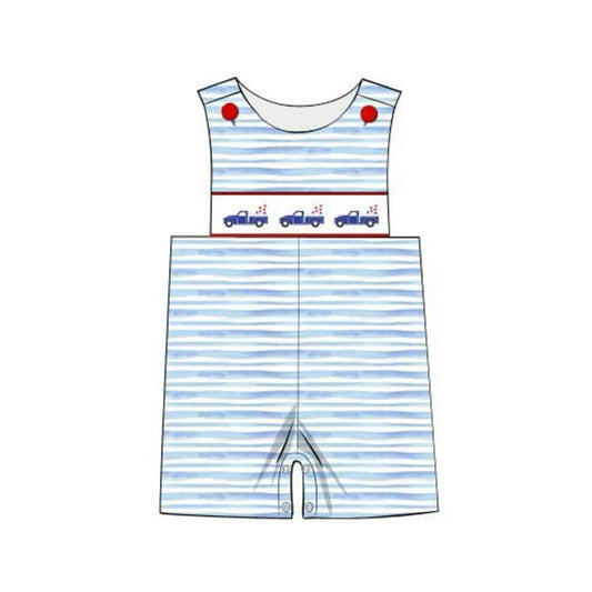 Baby Infant Boys Valentines Trucks Sleeveless Rompers preorder