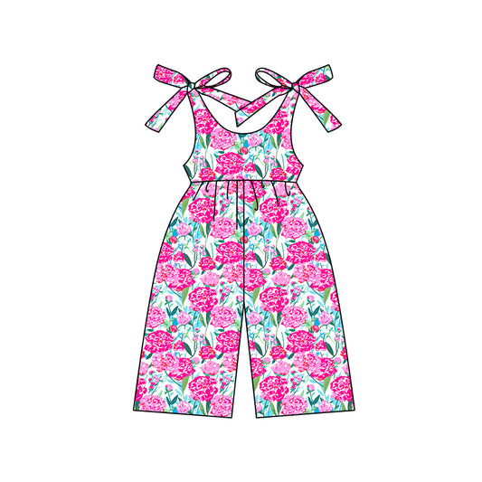 Baby Girls Straps Pink Spring Flowers Jumpsuits Preorder