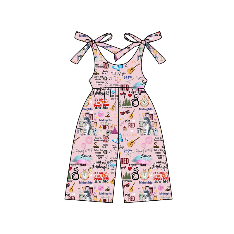 Baby Girls Straps Singer Pink Butterfly Jumpsuits Preorder