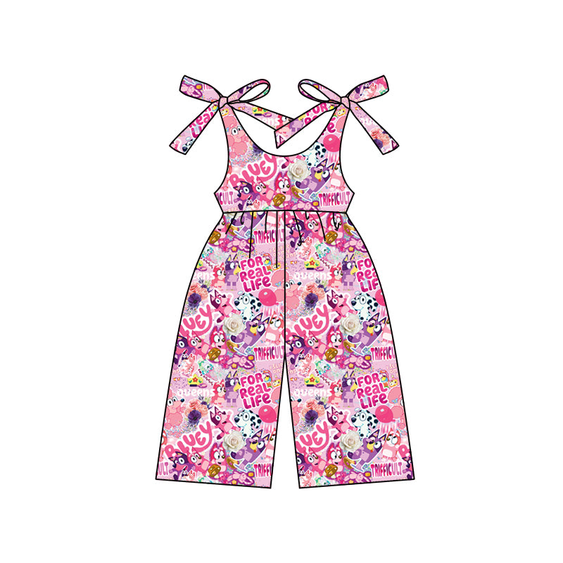 Baby Girls Dogs Pink Straps Pants Jumpsuits preorder