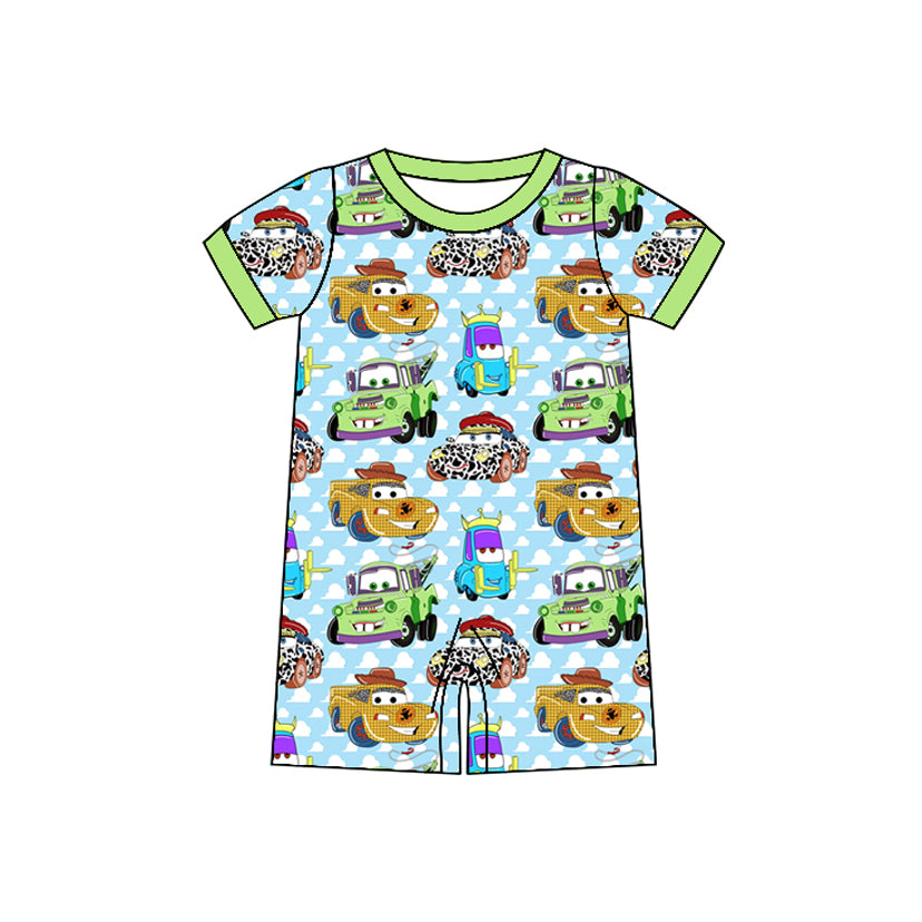 Baby Infant Boys Car Racing Short Sleeve Rompers preorder