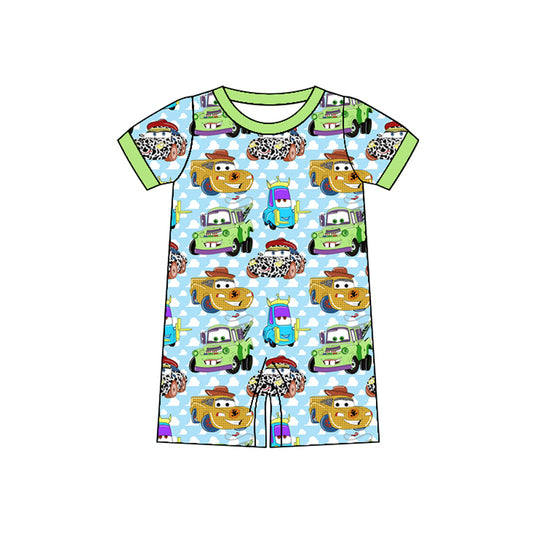 Baby Infant Boys Car Racing Short Sleeve Rompers preorder