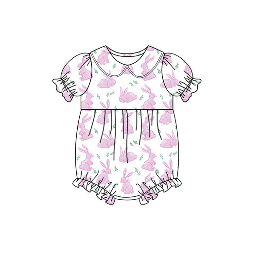 Baby Infant Girls Easter Rabbits Pink Rompers preorder