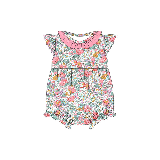 Baby Infant Girls Light Pink Flowers Rompers preorder