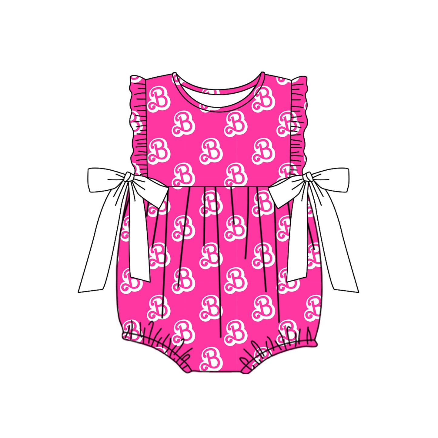 Baby Infant Girls Doll B Bows Ruffle Rompers preorder