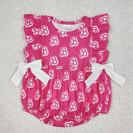 Baby Infant Girls Doll B Bows Ruffle Rompers
