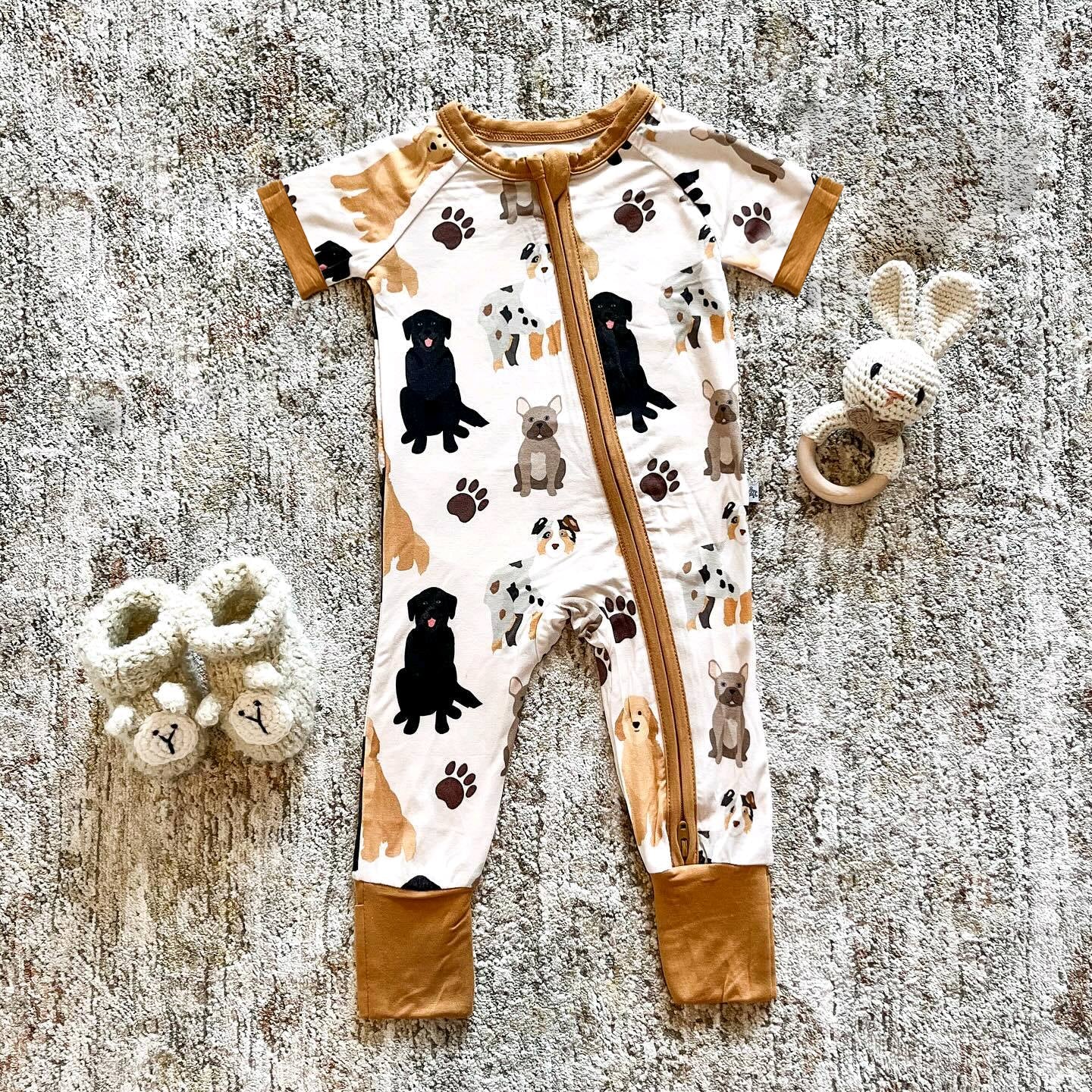 Baby Infant Boys Dog Zip Cute Rompers preorder