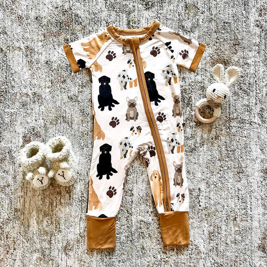 Baby Infant Boys Dog Zip Cute Rompers preorder