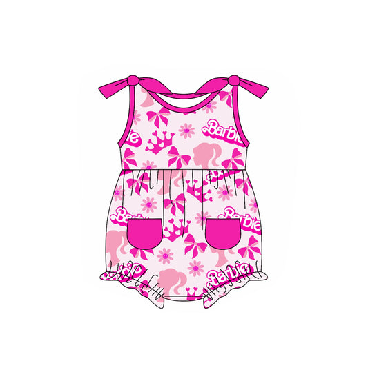 Baby Infant Girls Doll Pink Pockets Rompers preorder