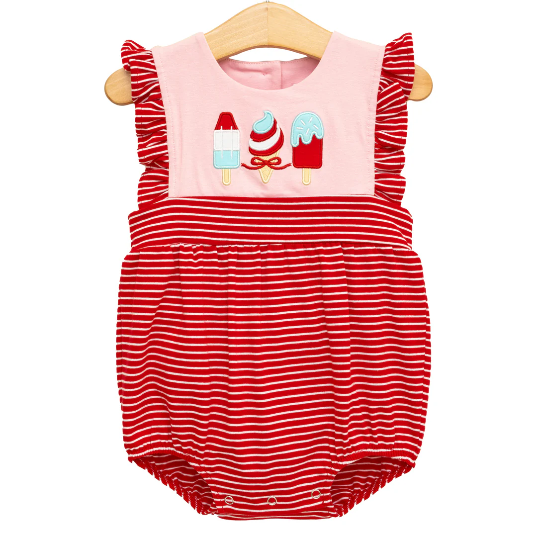 Baby Infant Girls 4th Of July Popstick Rompers preorder