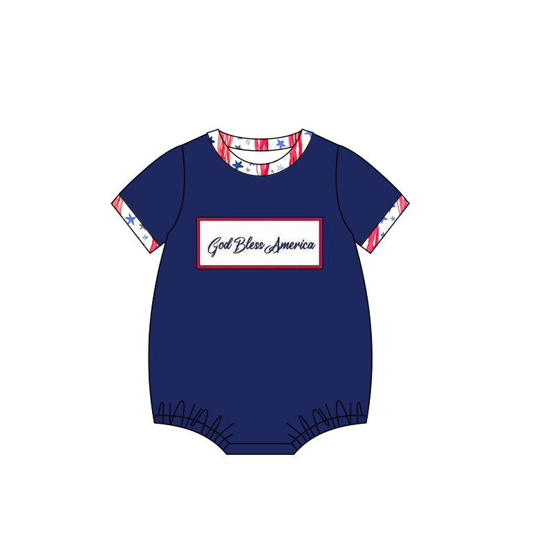 Baby Infant Boys 4th Of July God Bless America Rompers preorder