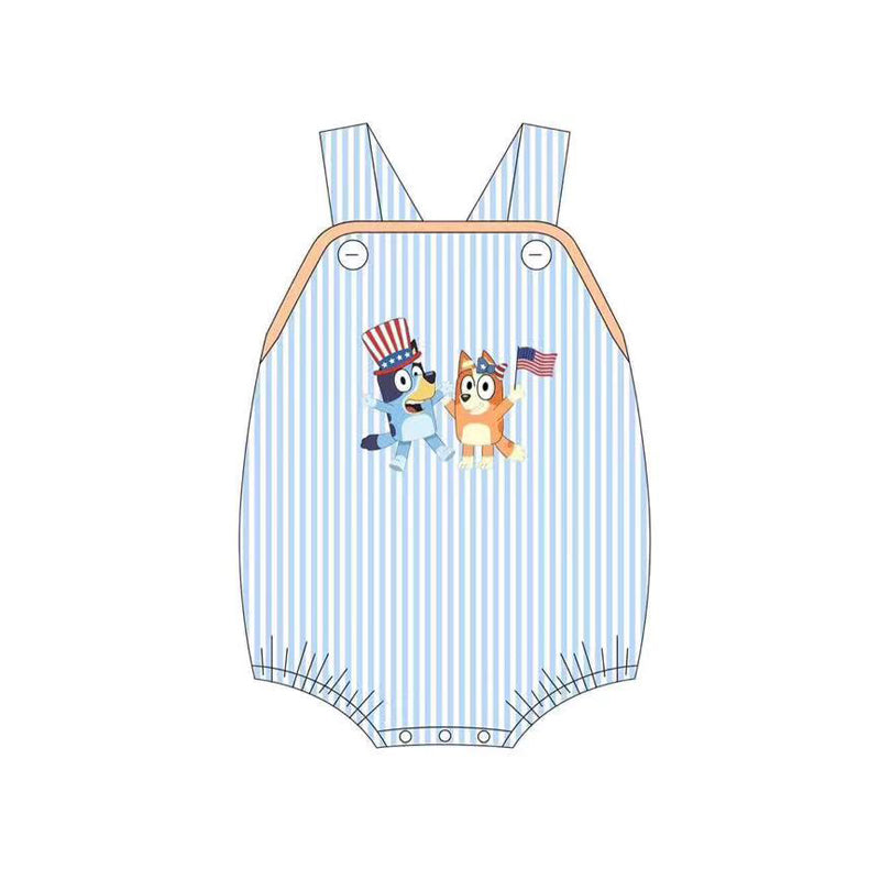 Baby Infant Boys 4th Of July Dogs Straps Rompers preorder