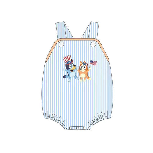 Baby Infant Boys 4th Of July Dogs Straps Rompers preorder