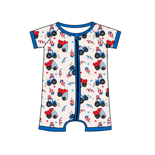 Baby Infant Boys Construction Zip Rompers preorder