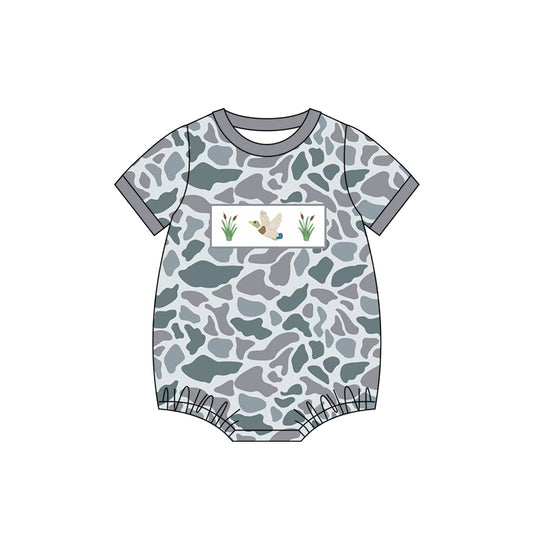 Baby Infant Boys Grey Camo Ducks Rompers preorder