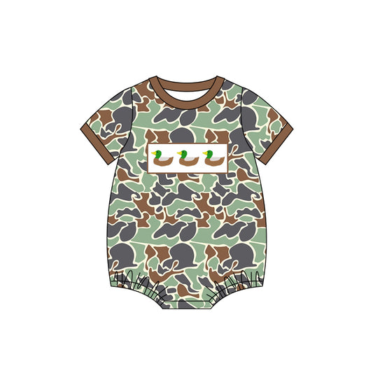 Baby Infant Boys Green Camo Ducks Rompers preorder