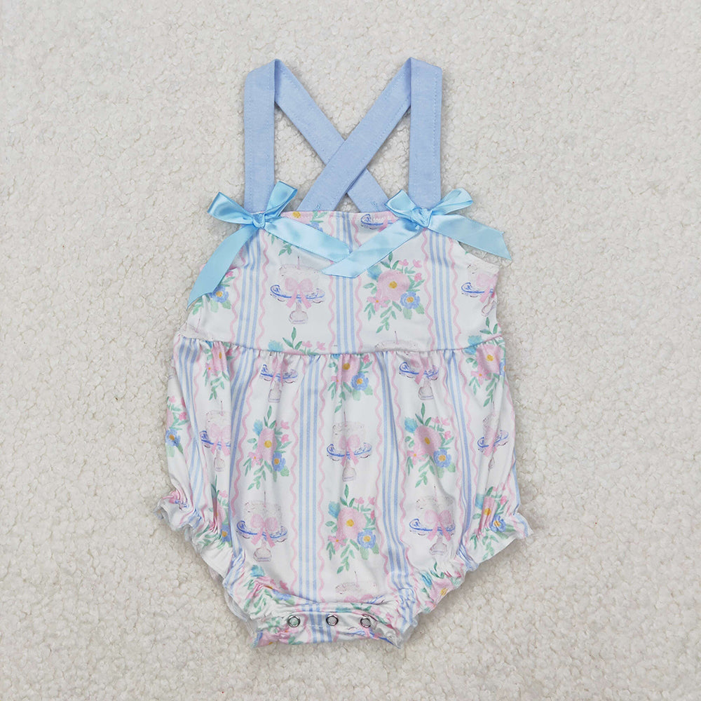 Baby Infant Girls Flowers Cakes Straps Bows Rompers